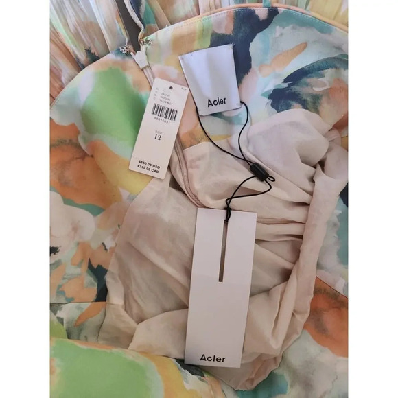 NWT Acler Hetherington Floral Maxi Tiered Dress Size US 12 Yellow #9K401 - Picture 10 of 15